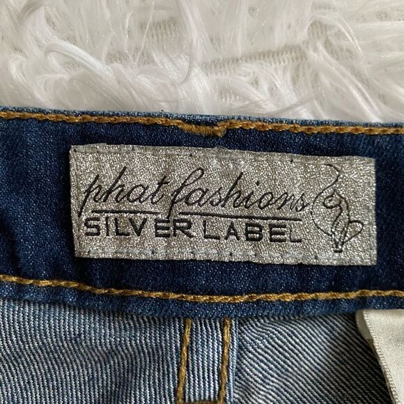 Phat Fashions Baby Phat Cropped Jeans Silver Label Vintage Womens Size 15 - Picture 9 of 10